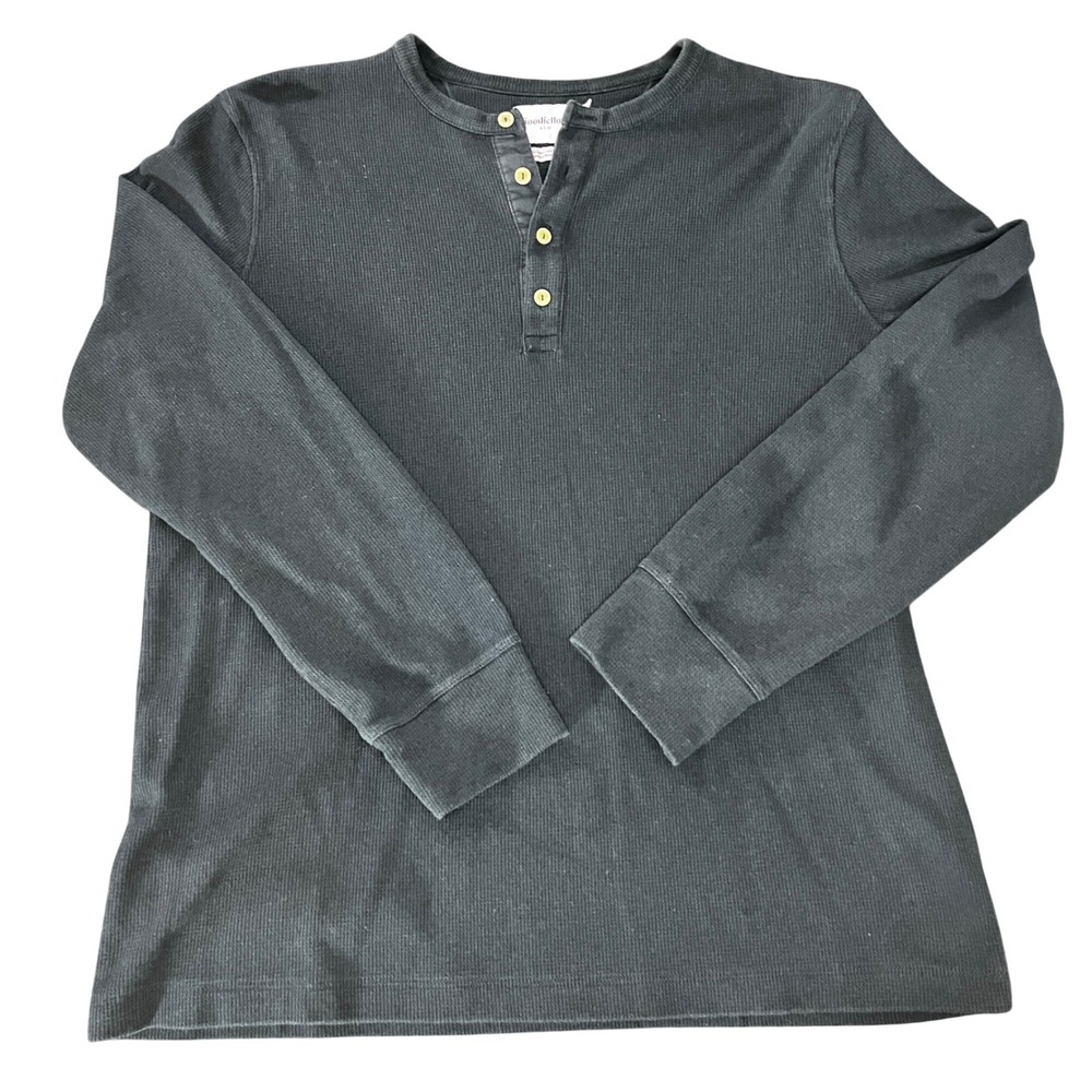 Goodfellow & Co Mens Long Sleeve Large Thermal Henley Waffle Knit Preppy Y2K